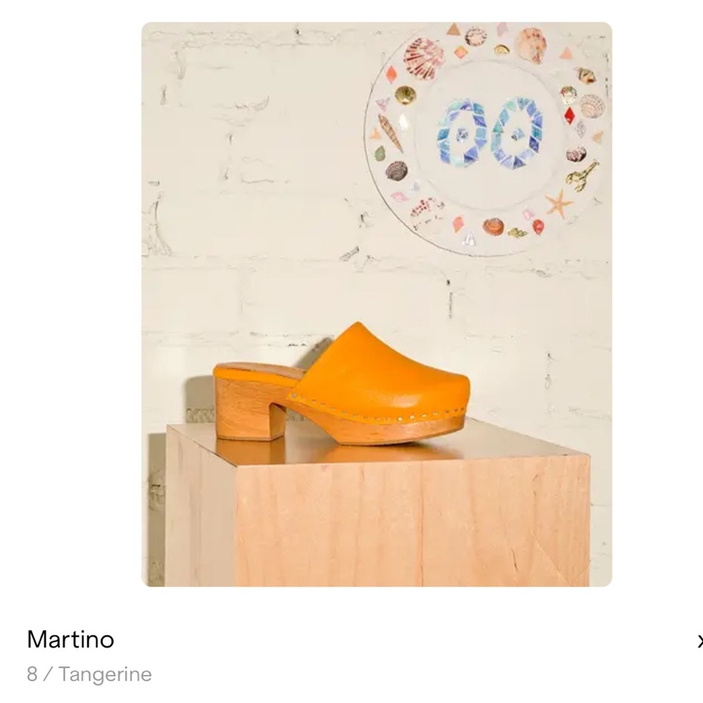 Charlotte Stone Martino Clogs in Tangerine